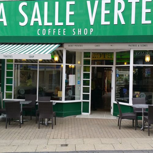 Exterior of La Salle Verte with tables and chaird