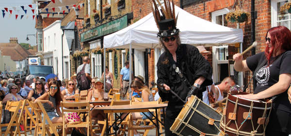 Morris drummers-Folk and Ale Festival-Sandwich-White Cliffs Country-Kent