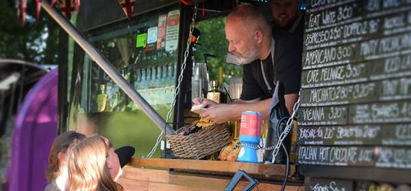 Street food vendor serving from a van
