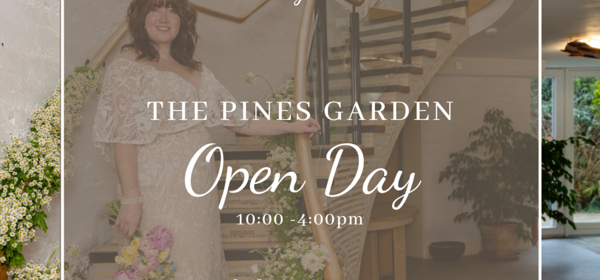 Pines Gardens open day poster with event details