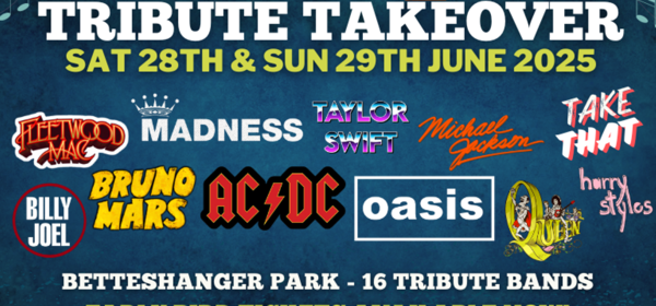 Tribute Takeover poster listing acts